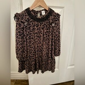 Toddler Girls leopard long sleeve GAP dress 3T